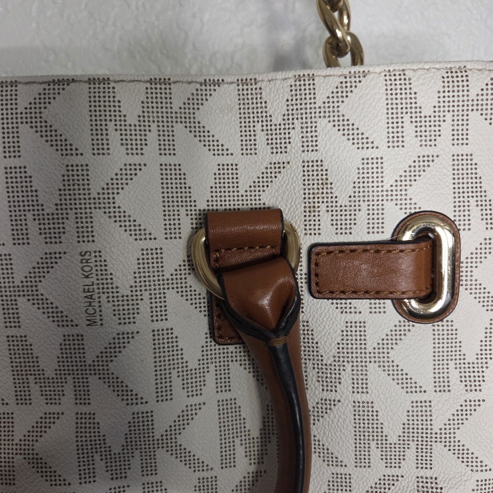 Michael Kors Hamilton Large Signature 1981 East West Tote Vanilla - Picture 12 of 16
